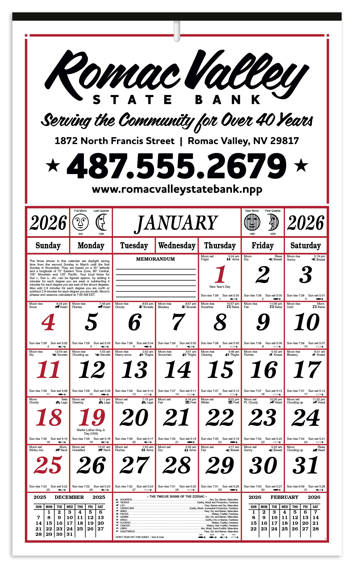 Skinner & Kennedy® 7-Sheet Almanac 2