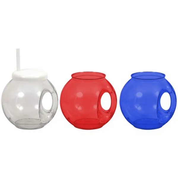 56oz Fish Bowls For Drinks With Lids and Straws 3