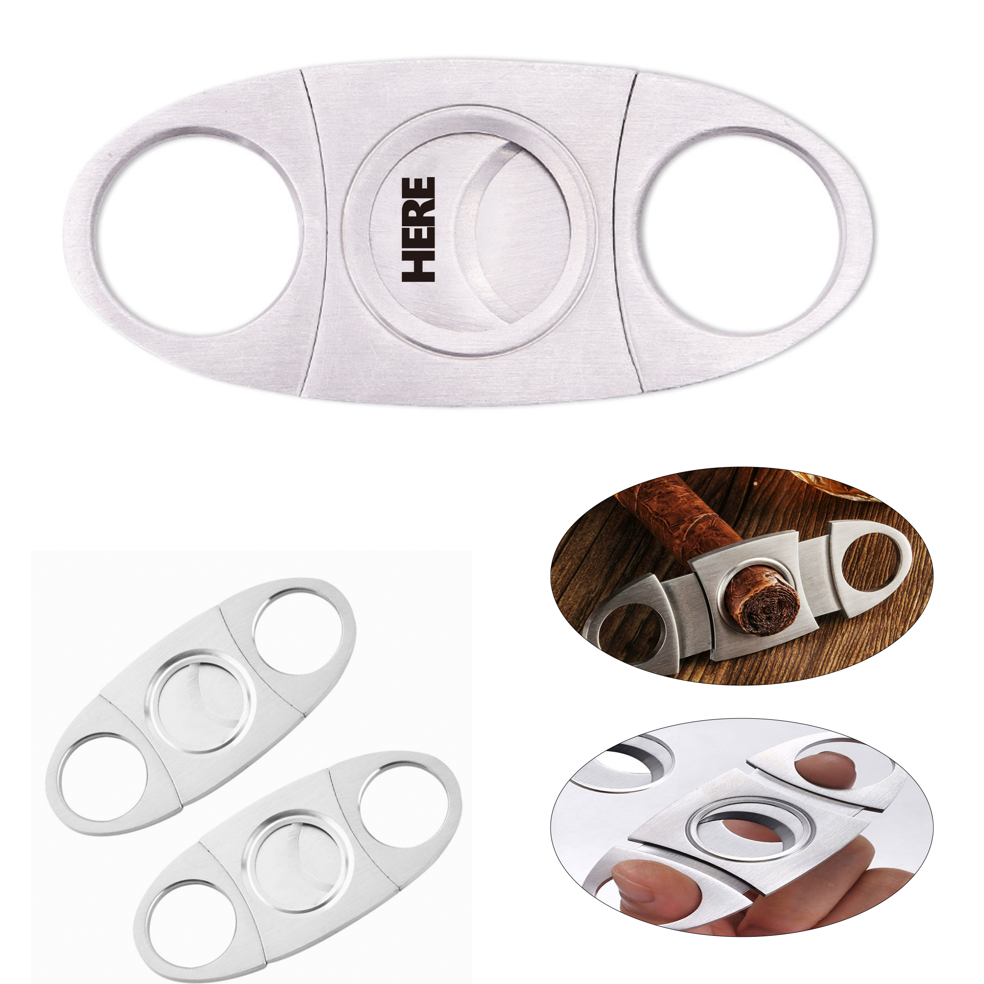 Portable Cigar Cutter with Double Stainless Steel Blades 3