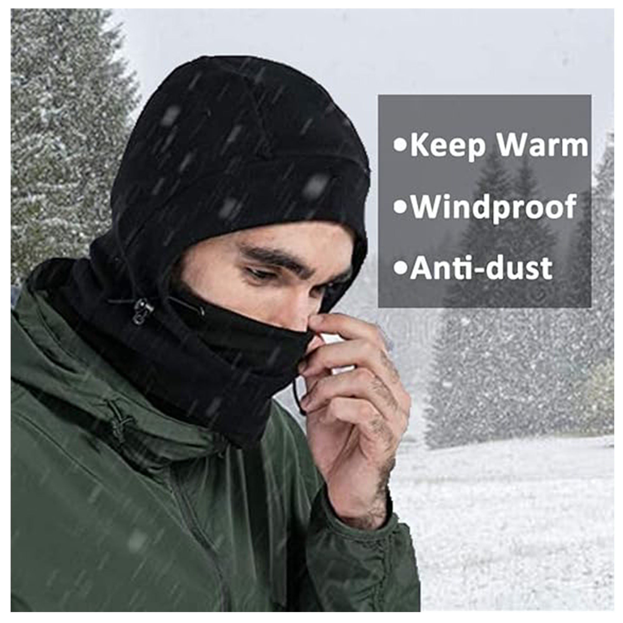 Winter Windproof Ski Mask, Fleece Insulated & Adjustable Fit 5