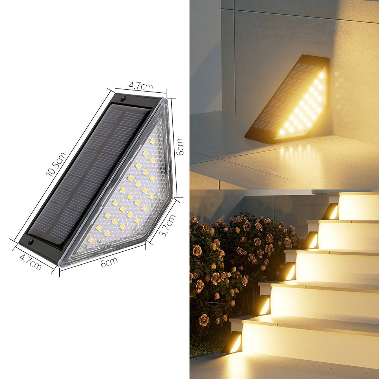 Waterproof Solar LED Step Lights for Outdoor Stairs 4