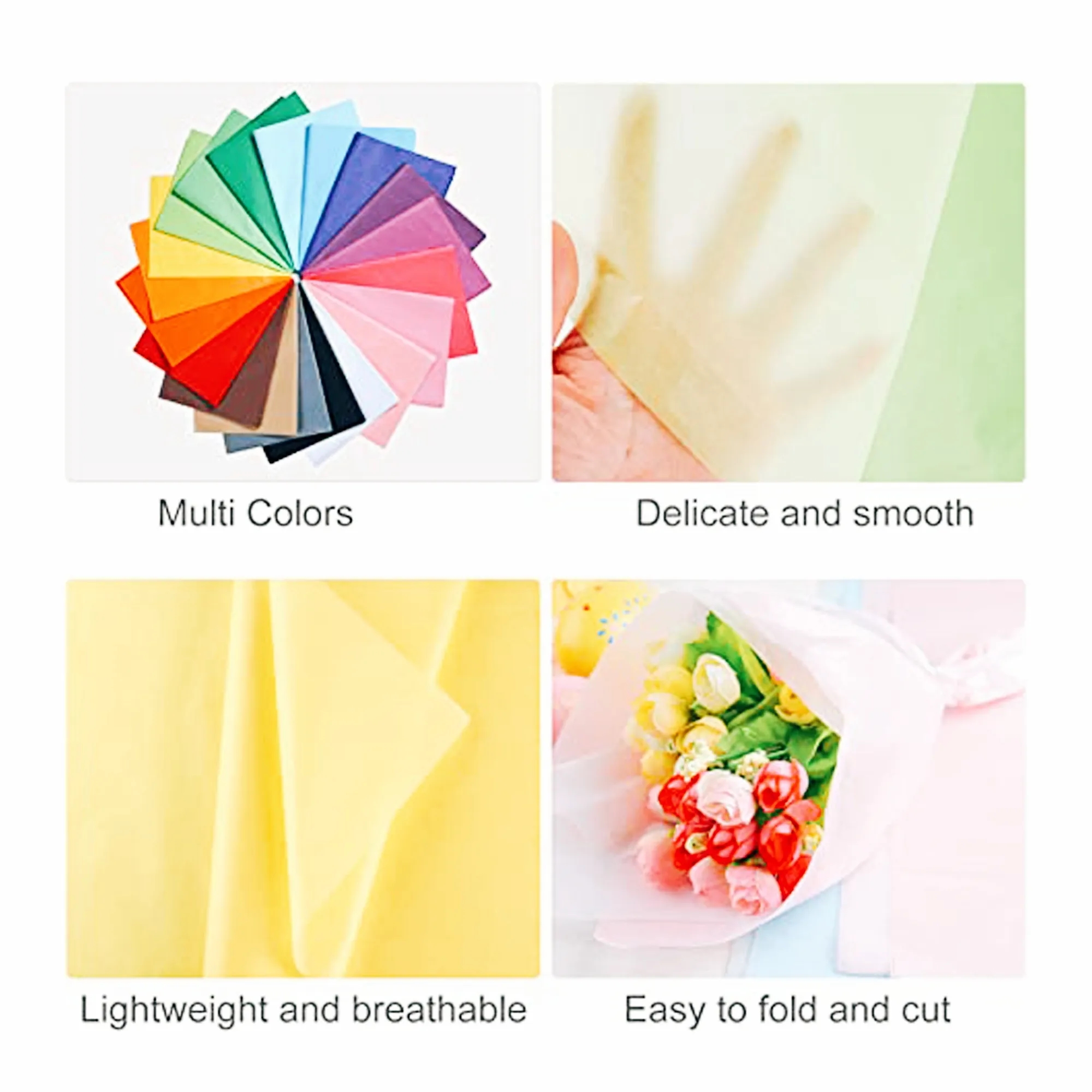 100PCS Multicolor Wrapping Tissue Paper Decorative Gift 3
