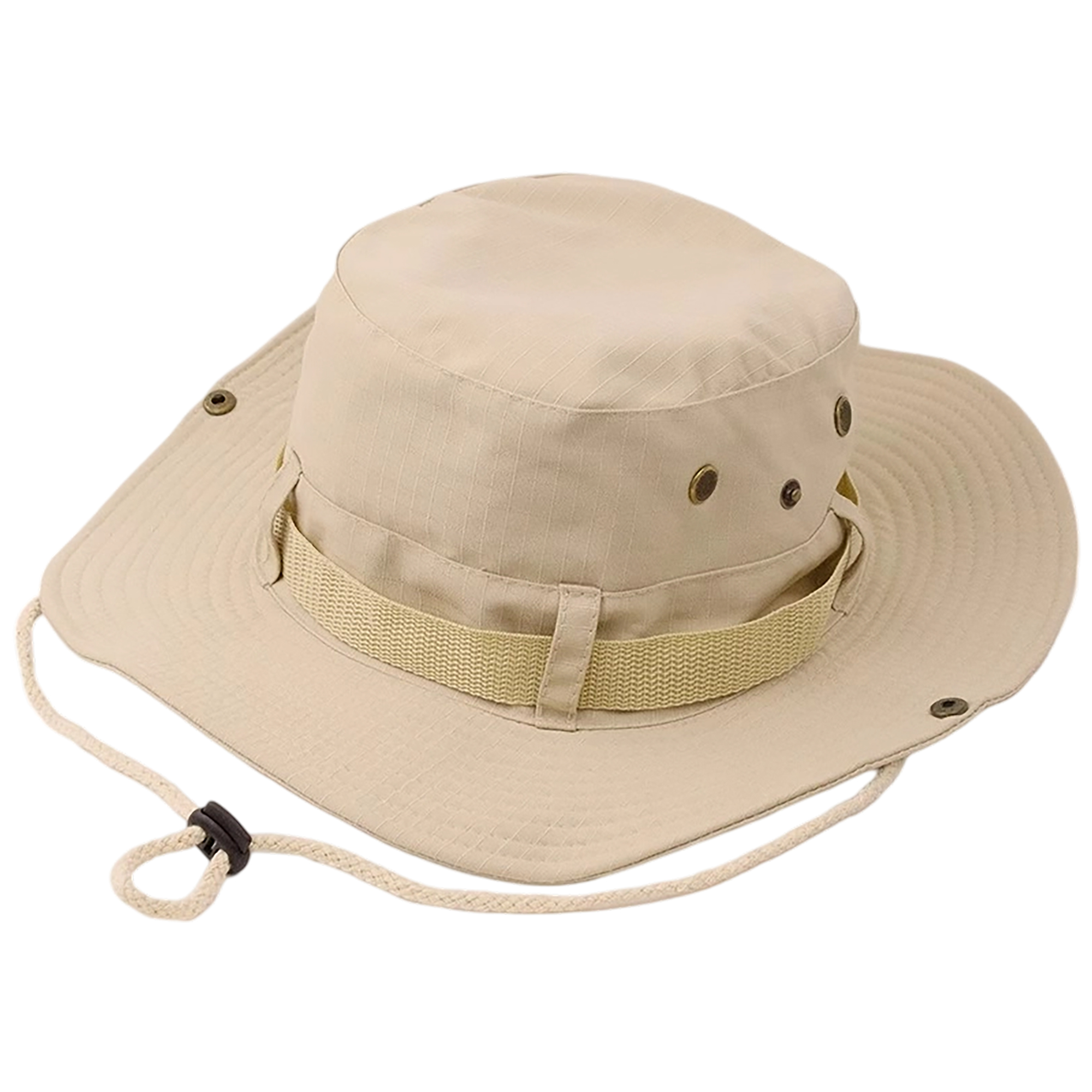 Cotton Wide Brim Boonie Hat With Chin Cord And Ventilation Mesh 3