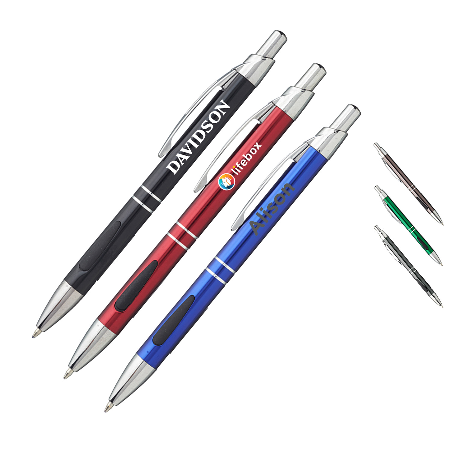 Engraved Metal Pens w/ Silver accents & Ballpoint Tip Pen 1