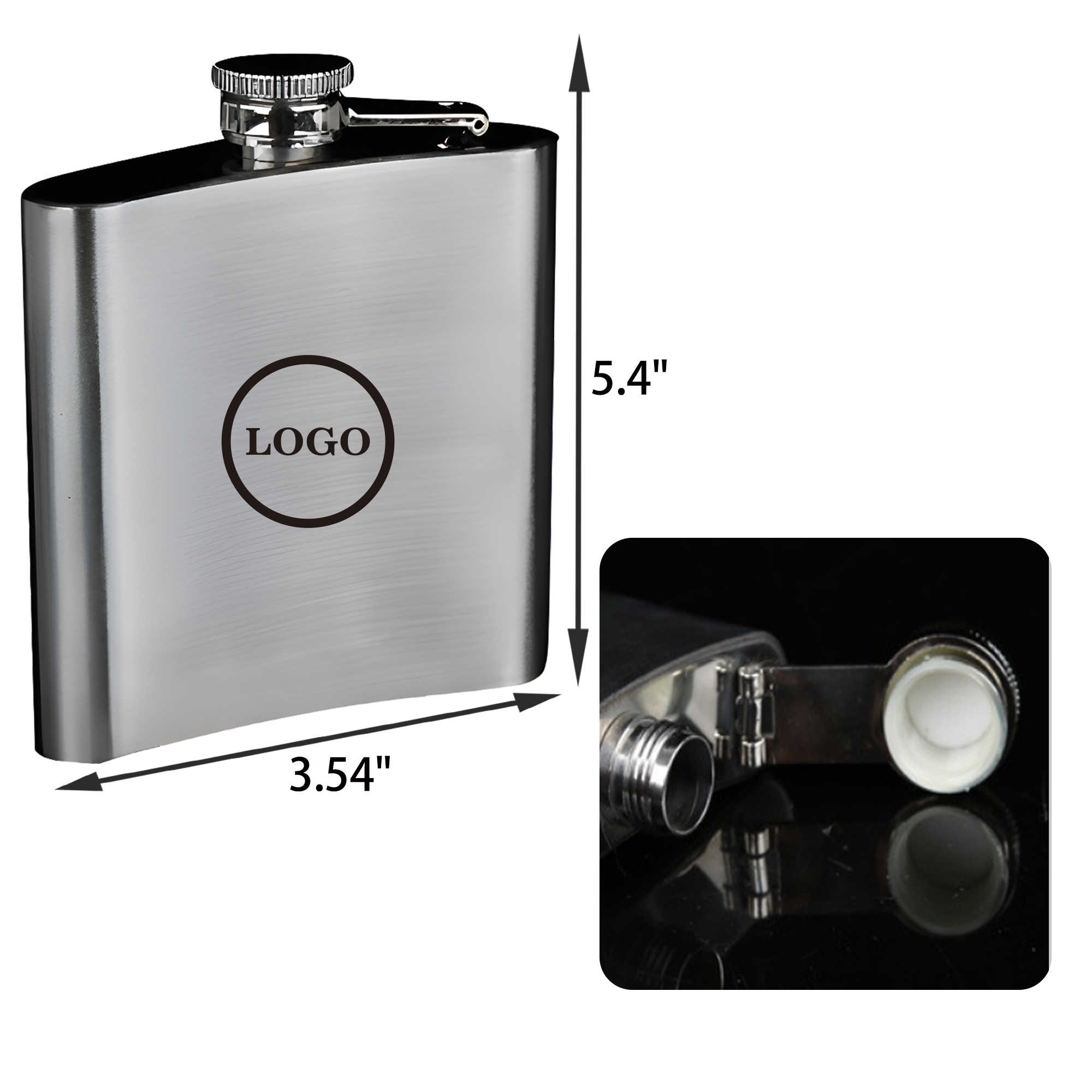 MOQ 20 PCS Sturdy 8 OZ Stainless Steel Hip Flask 2
