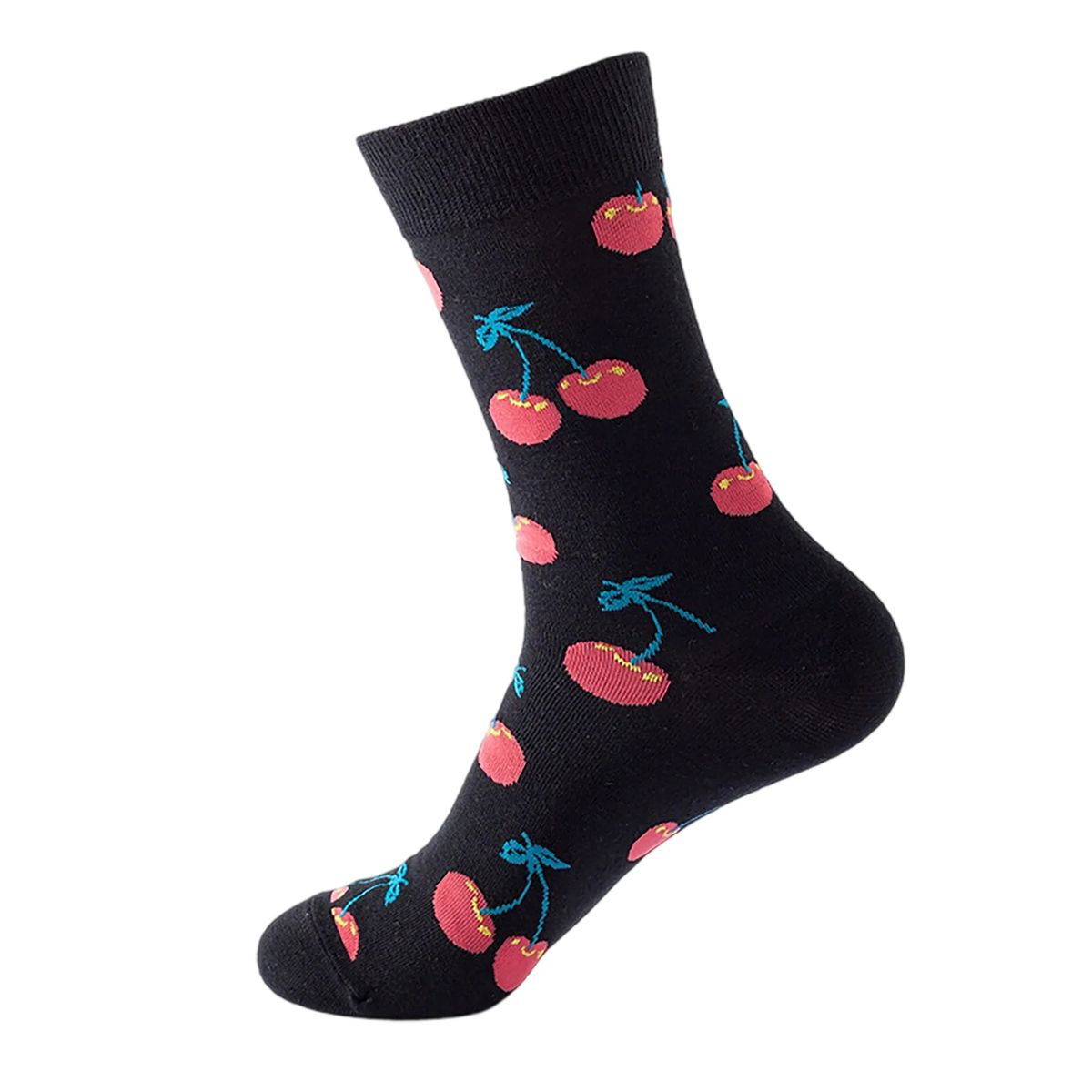 Cotton Crew Socks with Jacquard Pattern 66