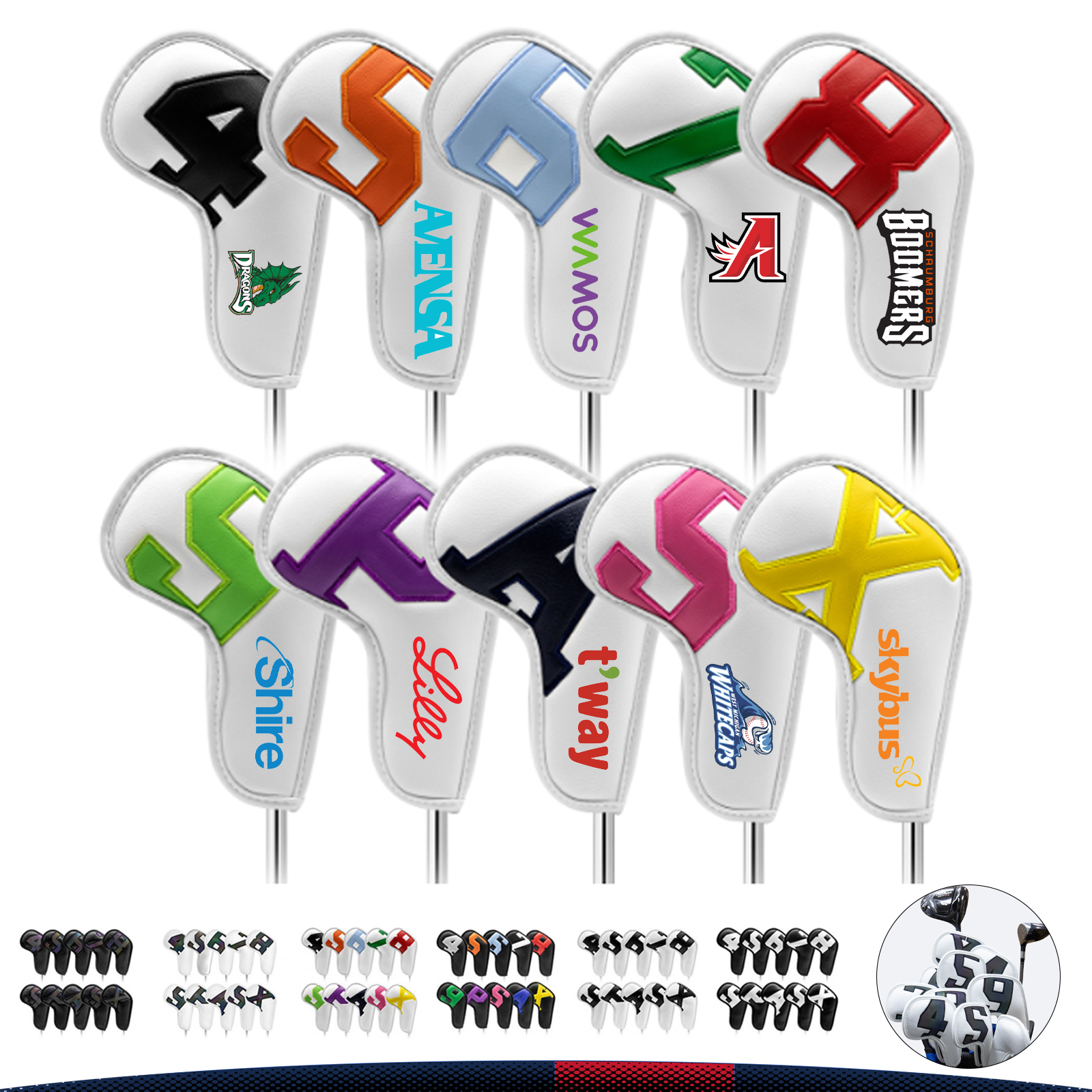 Shiny Golf Club Cover Set 3