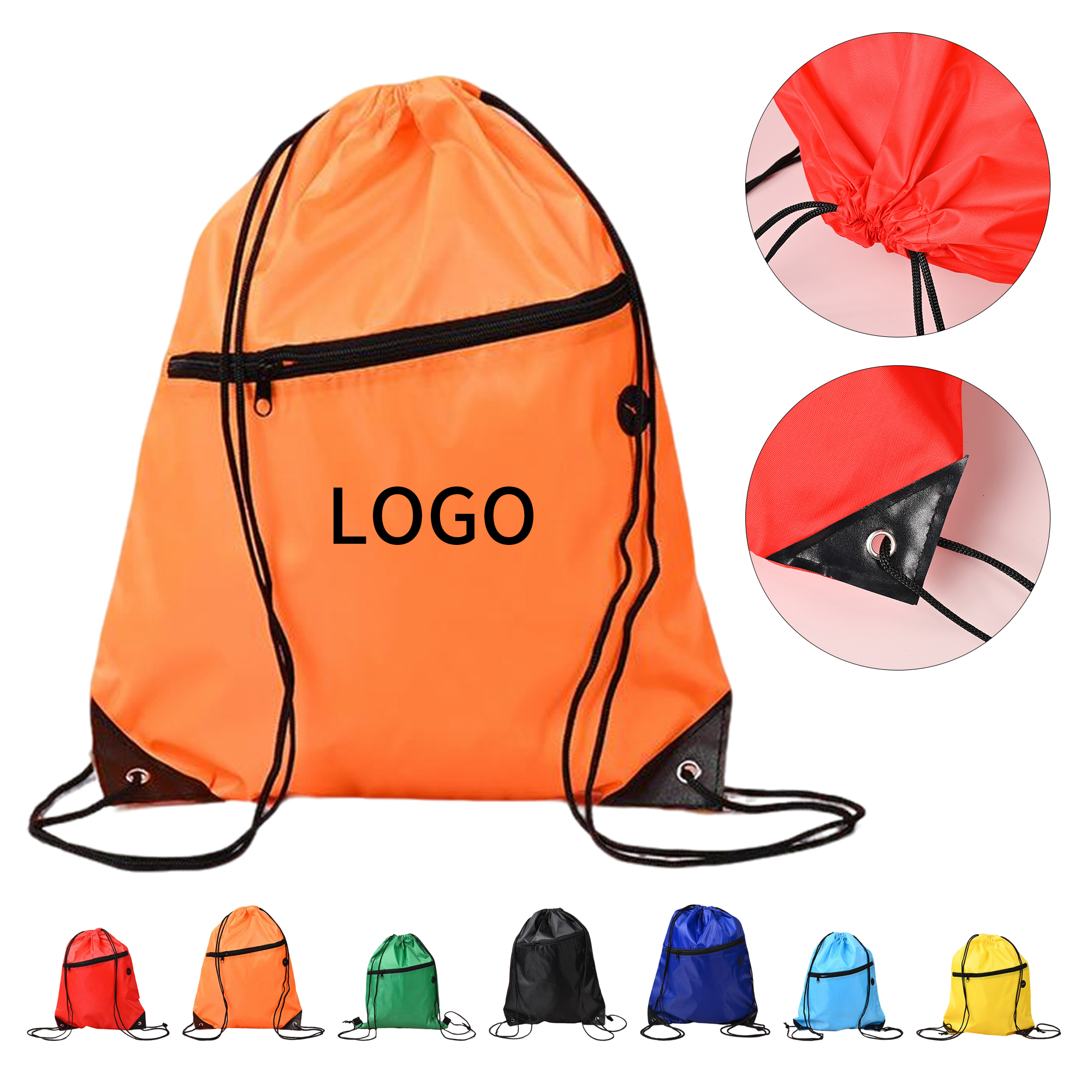 Nylon Drawstring Backpack With Front Compartment 8