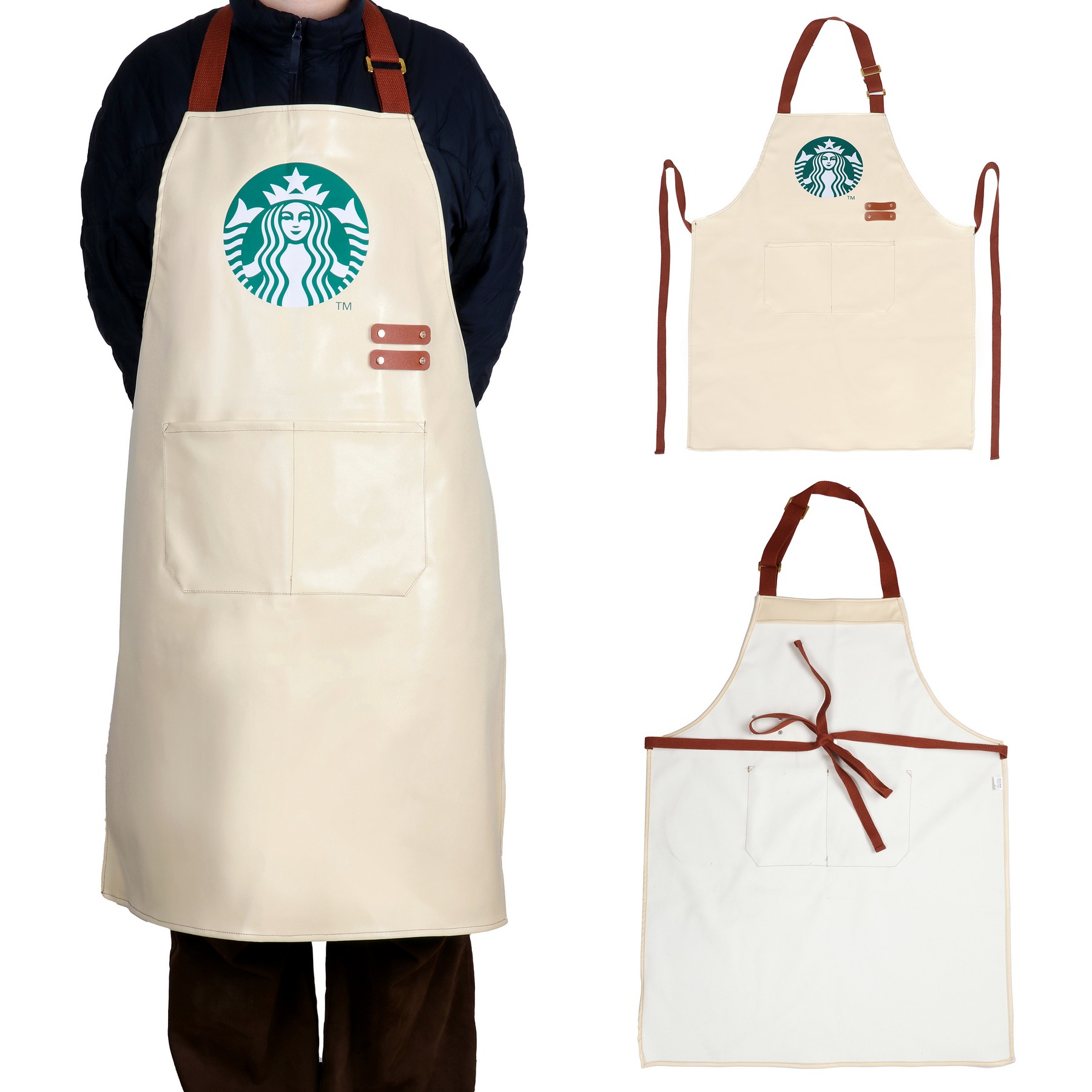 Full Color Heat Transfer Premium Water and Oil Repellent PU Leather Apron 7