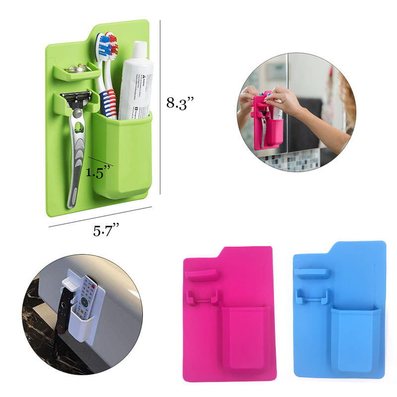 Silicone Toiletry Organizer Toothbrush Holder Set 2