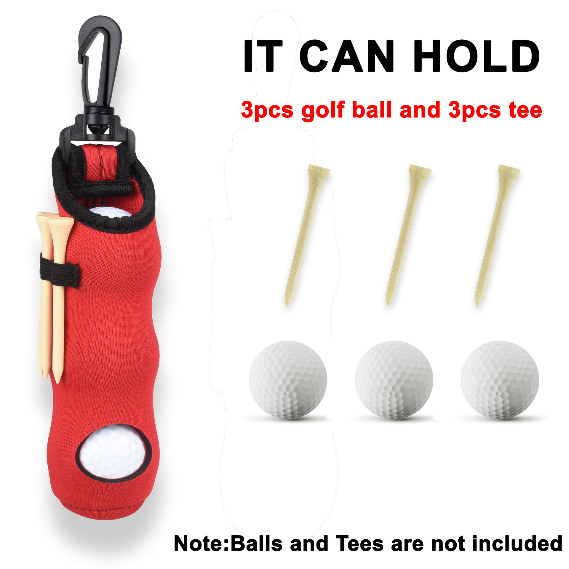 Neoprene Golf Ball Pouch Ball & Tee Holder 7
