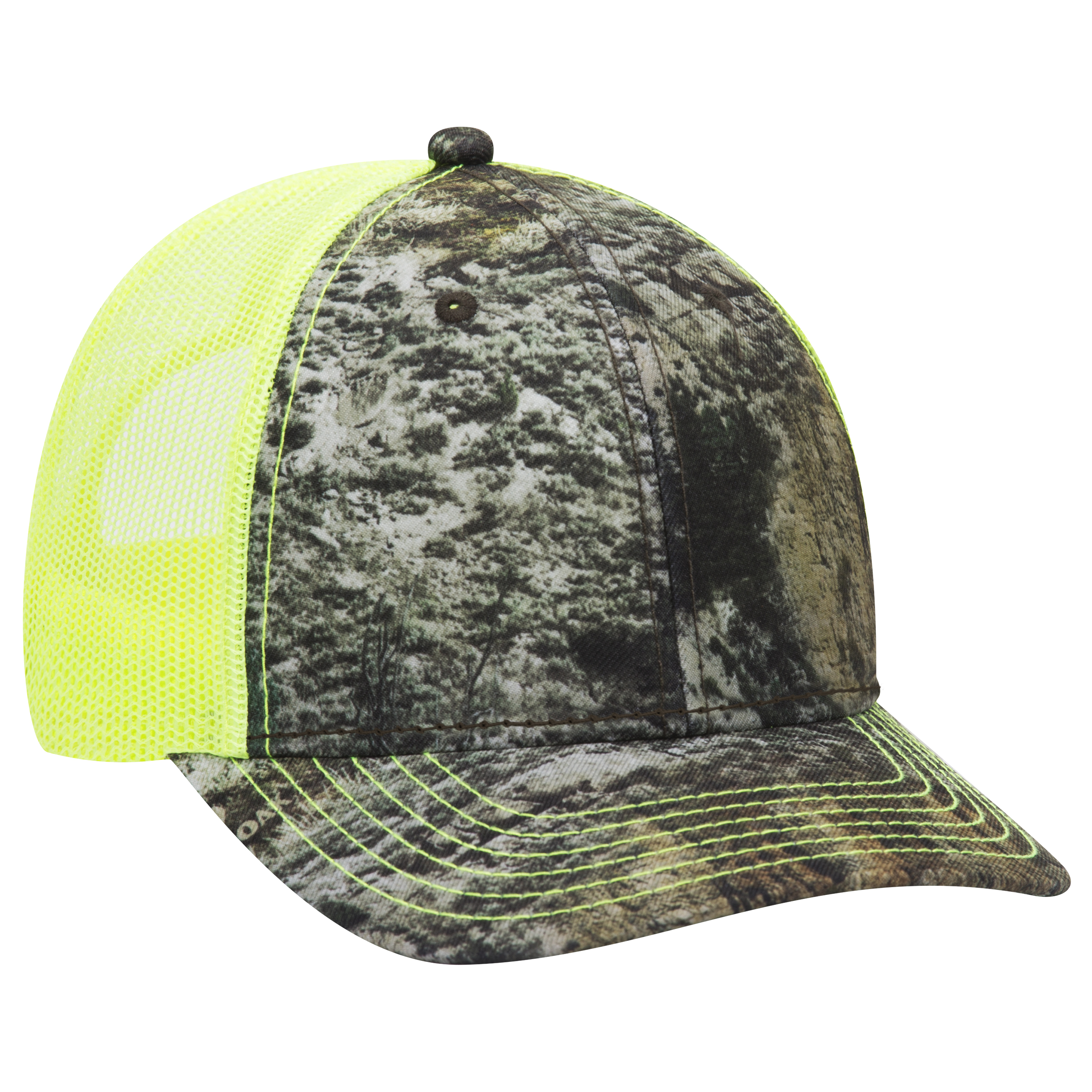 OTTO CAP Mossy Oak Camouflage Superior Polyester Twill 6 Panel Low Profile Mesh Back Baseball Cap 18