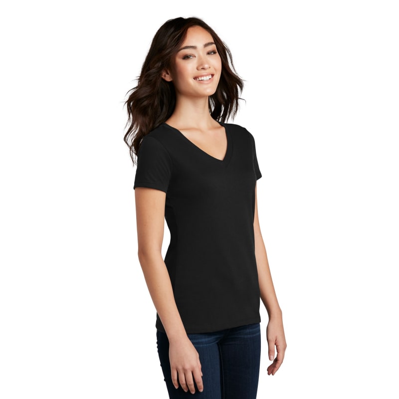 District Women's Perfect Blend CVC V-Neck Tee. 22