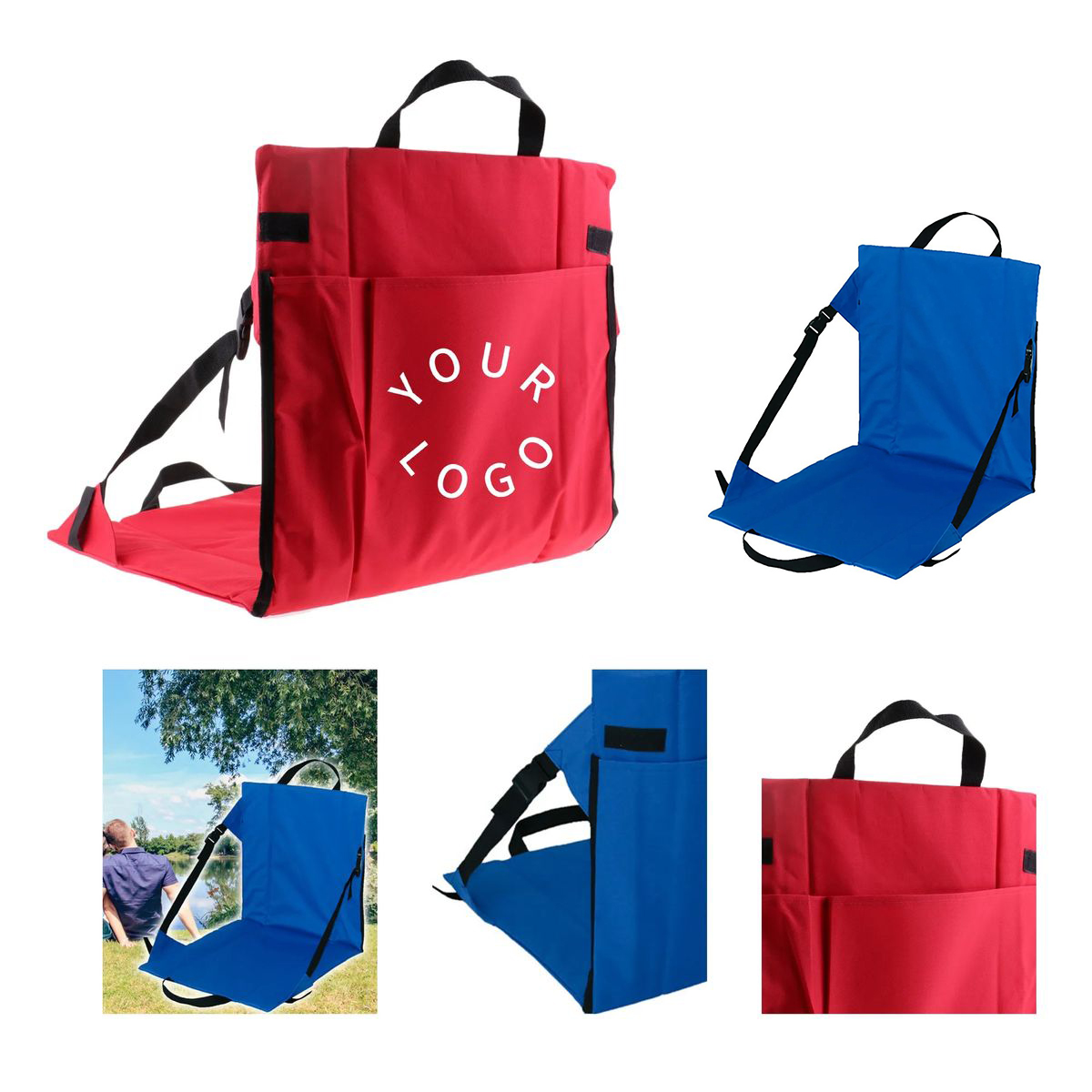 Lightweight Stadium Chair with Durable Fabric Support 5