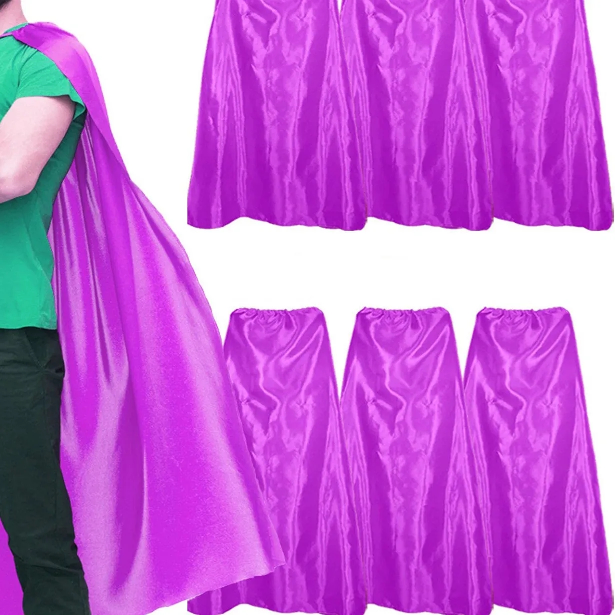 MOQ 100 PCS Custom LOGO Adult Kids Cosplay Colorful Cape 8