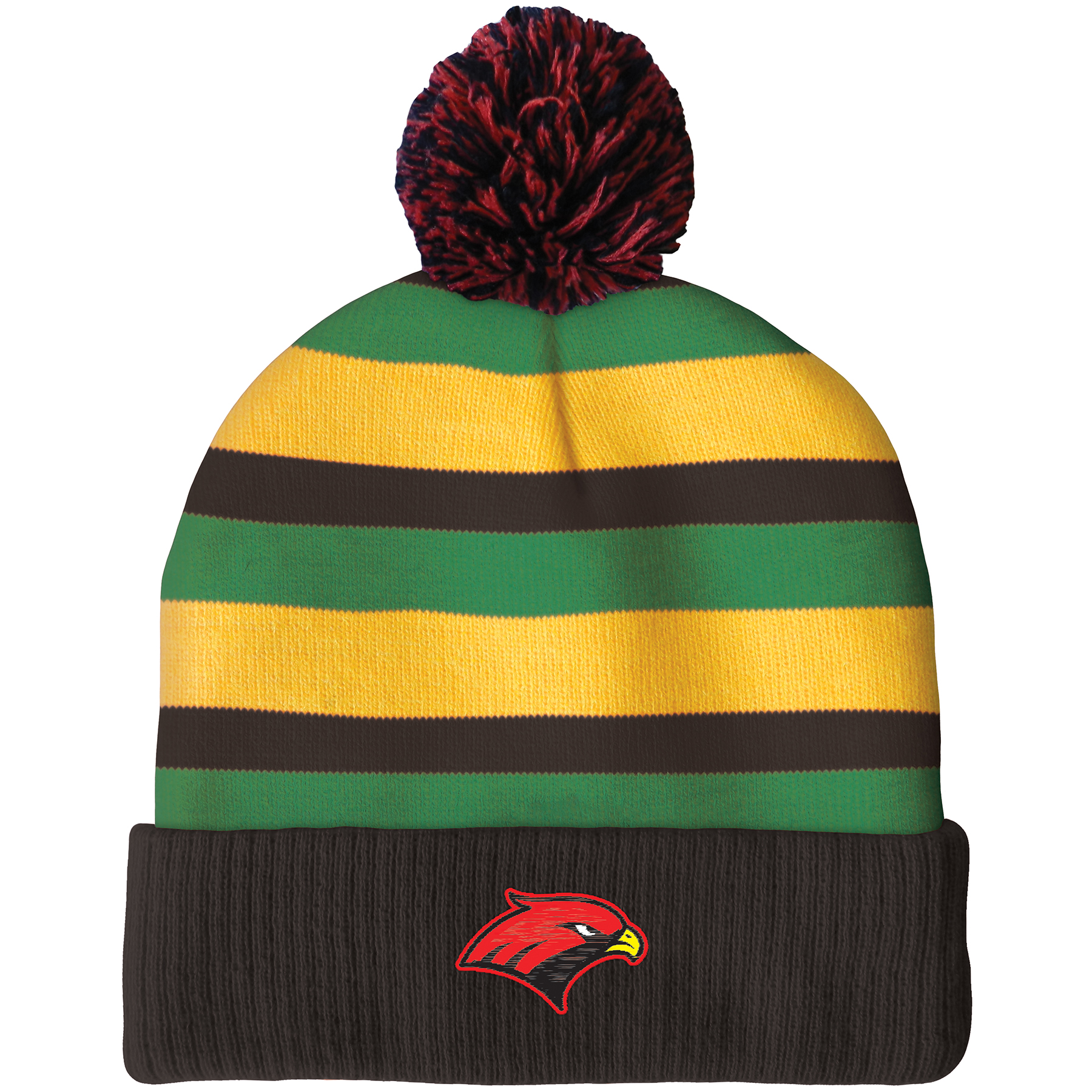 Knit Beanie with Pom and Ribbed Cuff (Embroidery Logo) 4