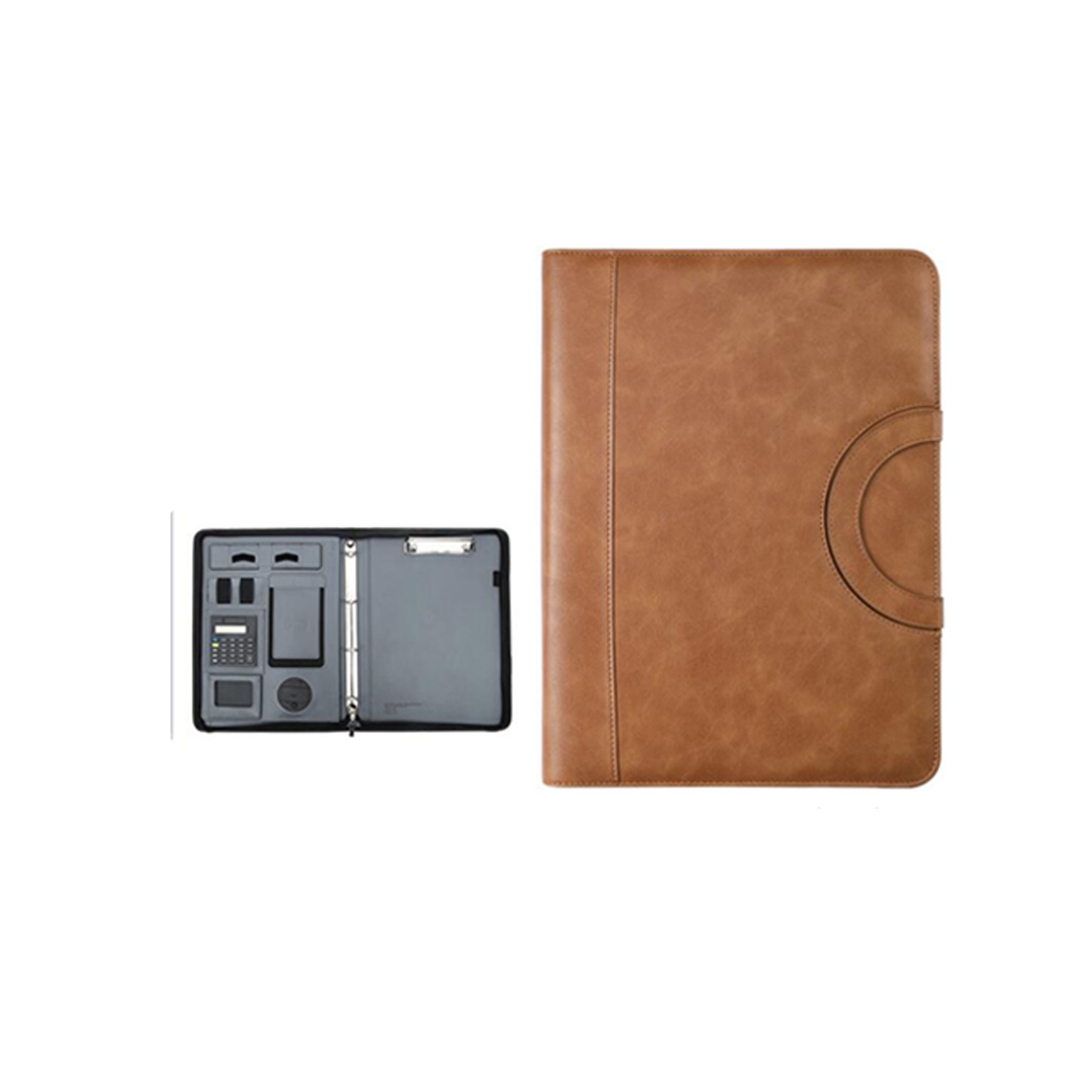 Leather Padfolio With Charge Cable And Wireless Charger 5