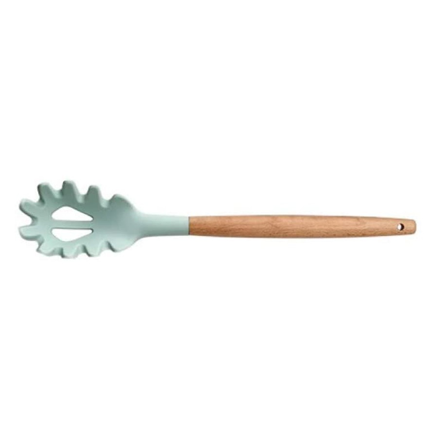 Silicone Cooking or Serving Utensil with Wooden Handle – Sold Individually or as a Set 3