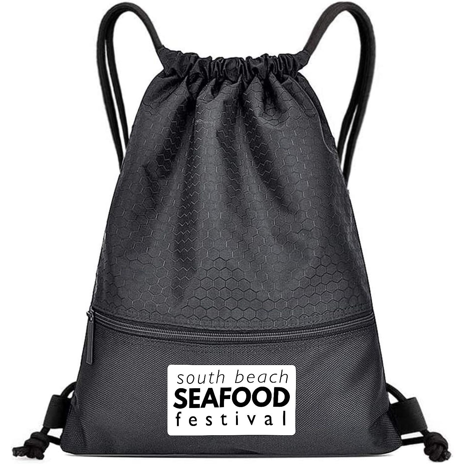 Football Shape Fabric Large Drawstring w/ Zipper 2