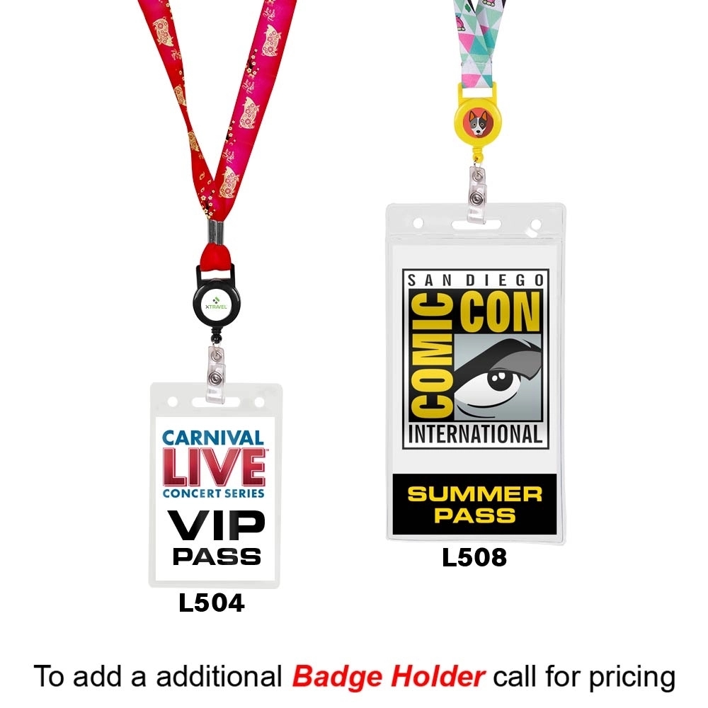 3/4" LA-460 Attachment Sublimation Lanyard w/Retractable Bad 3