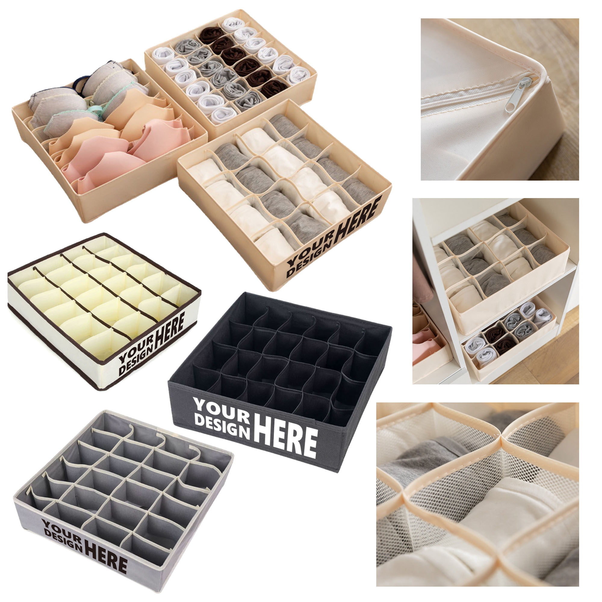 Grid-Shaped Lingerie Storage Box 2