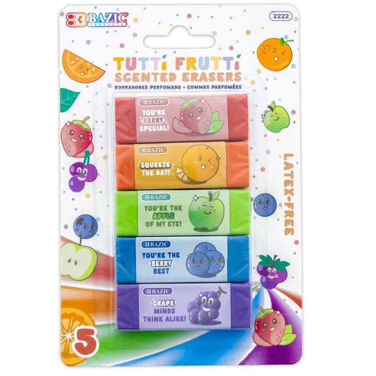 Tutti Frutti Scented Erasers - 5 Pack 1