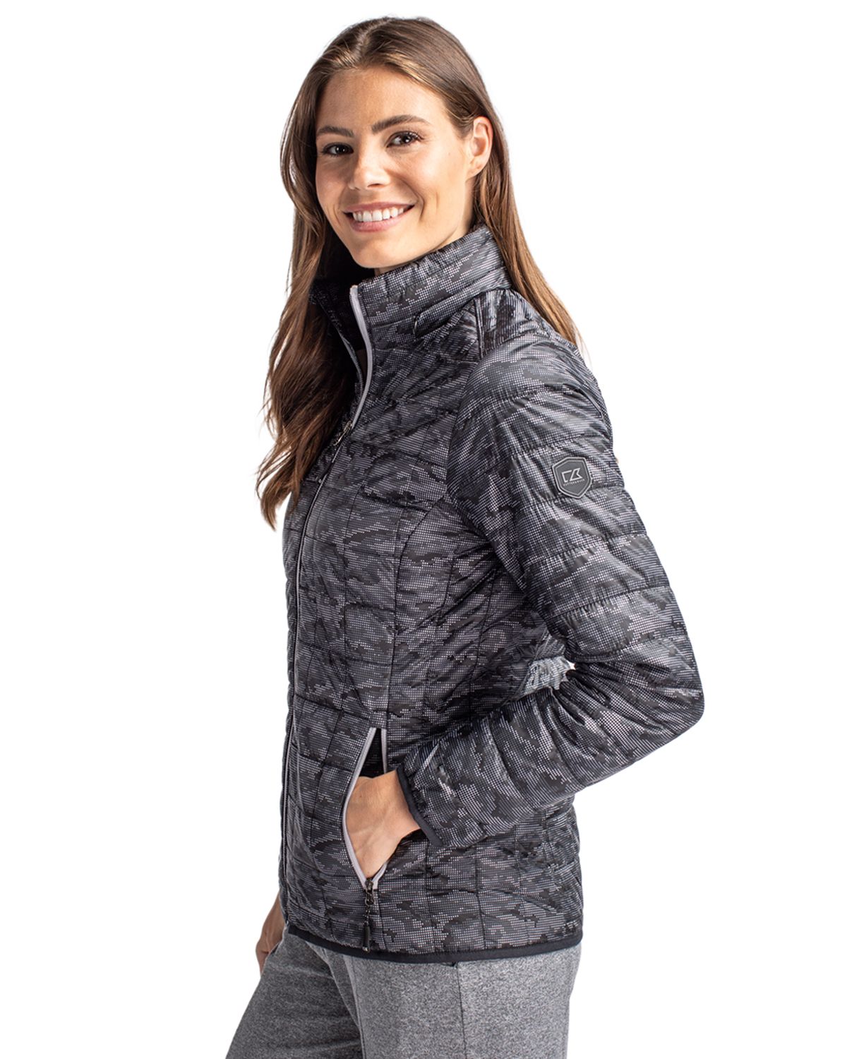 Rainier PrimaLoft Womens Eco Insulated Full Zip Printed Puffer Jacket