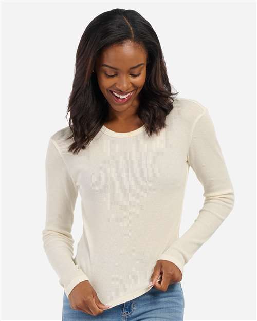 Women's Waffle Knit Baby Long Sleeve T-Shirt - BW3103 6