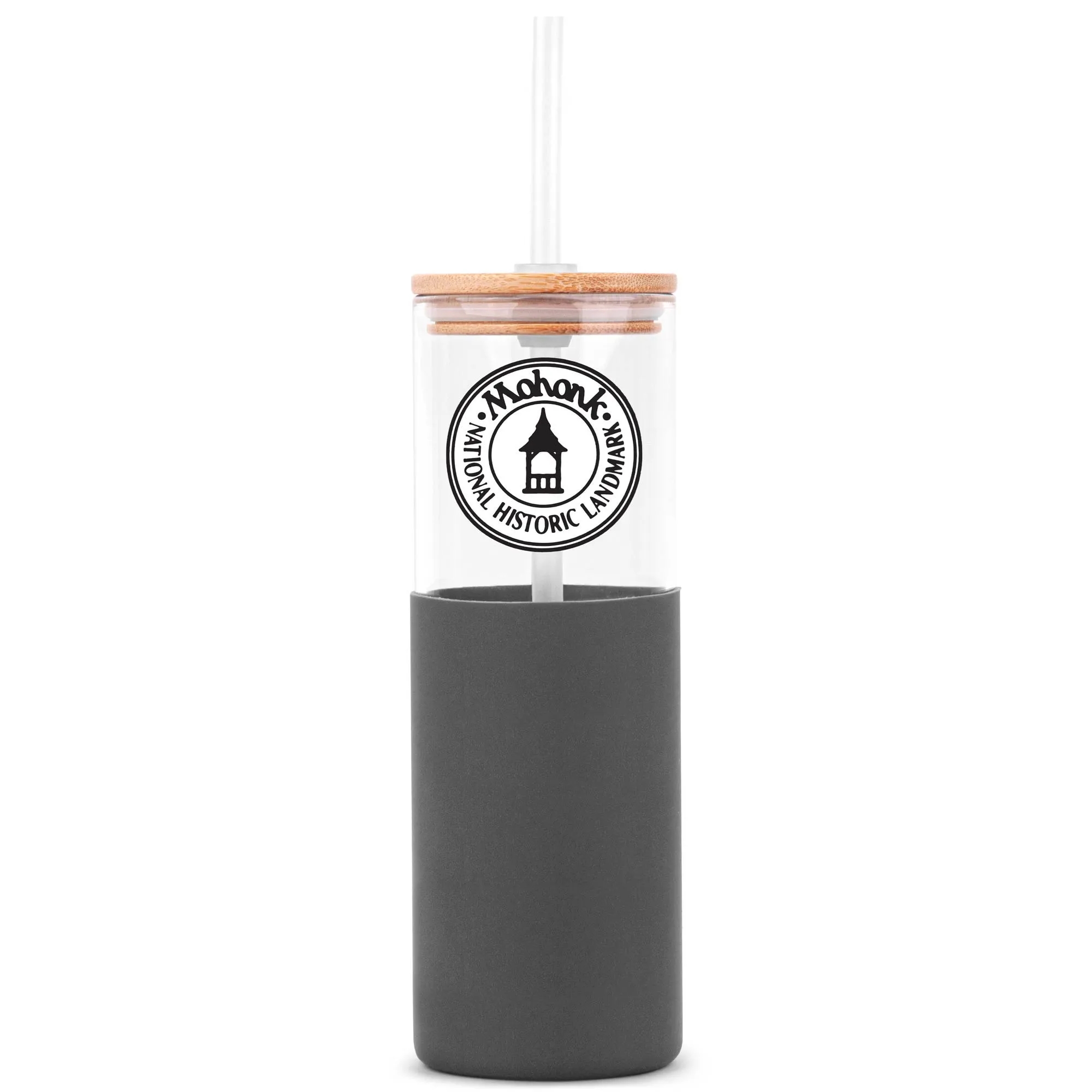 18oz. Glass Tumbler with Bamboo Lid, Straw & Silicone Sleeve 18