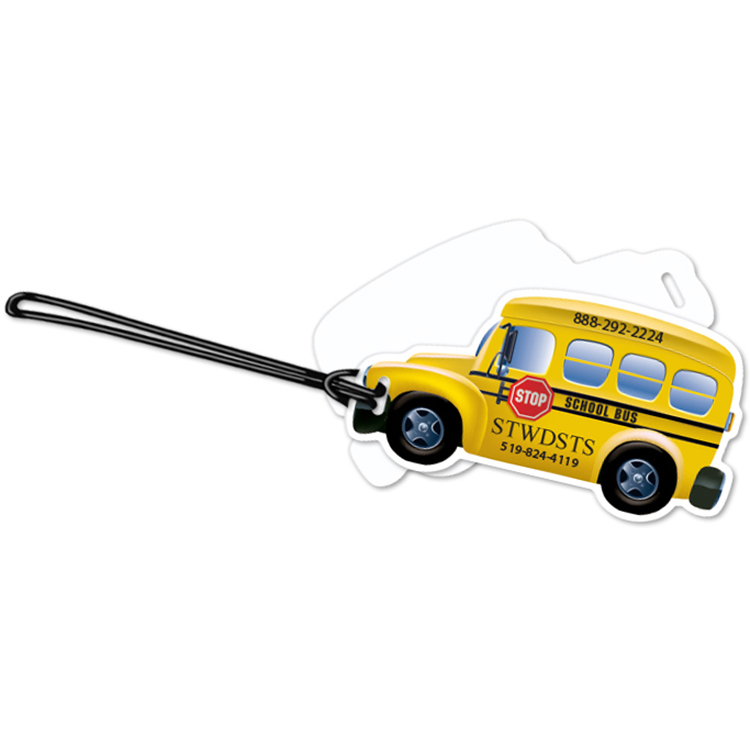 Luggage Tags .020 White Plastic (12 to 16 sq/in) in Full Colour - 6" Loop