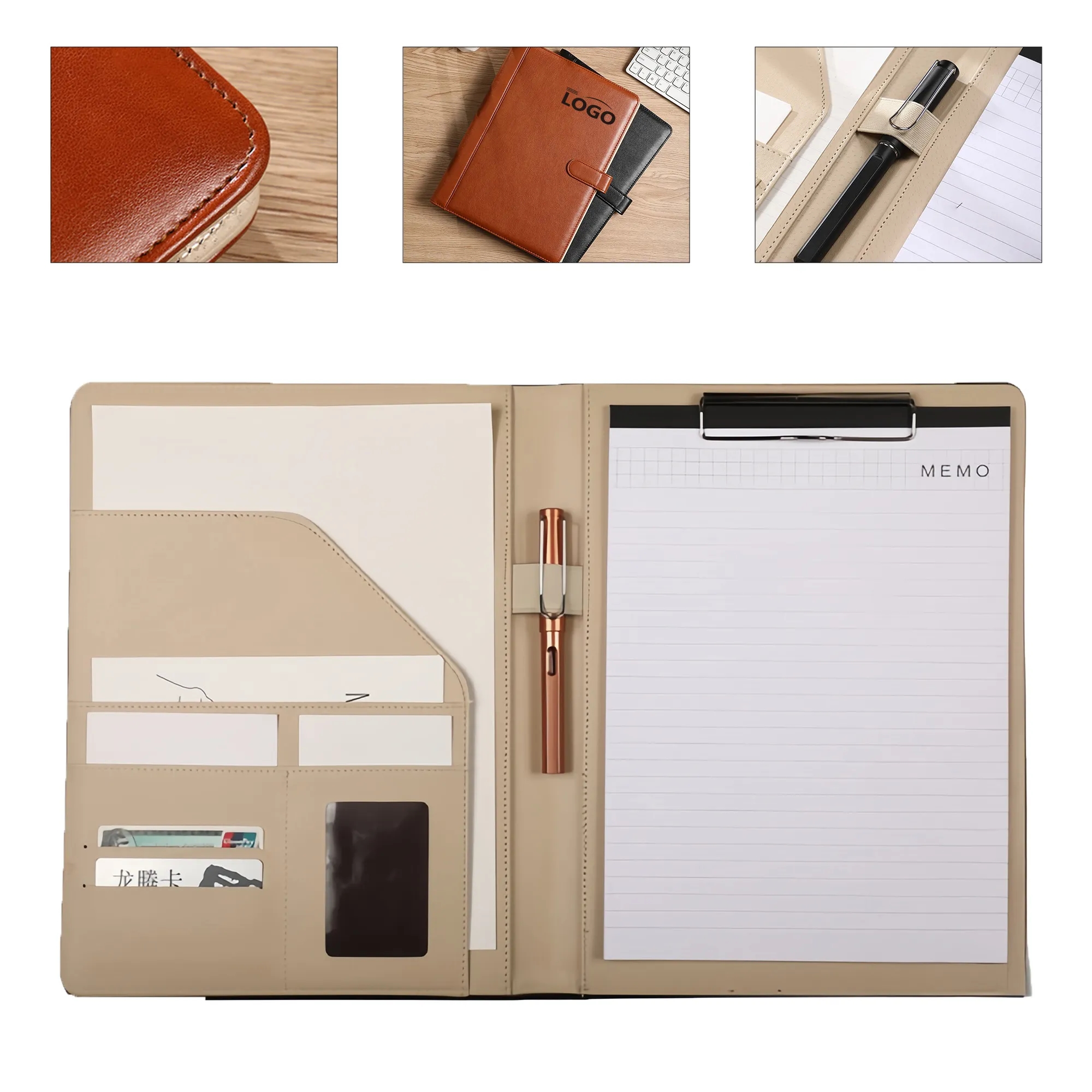 A4 Leather Padfolio Writing Board
