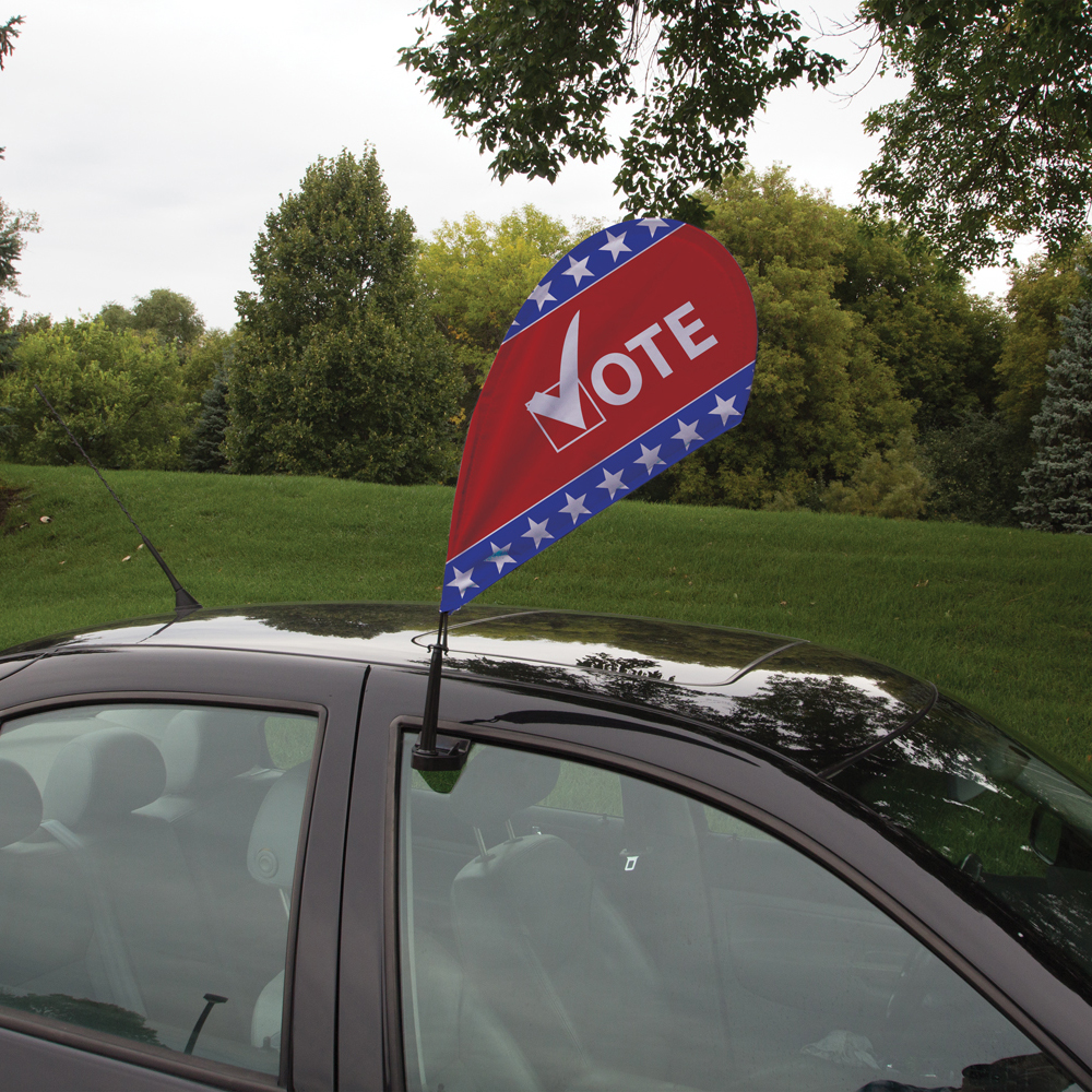Mini Teardrop Sail Sign with Vehicle Base Kit Single-Sided 2