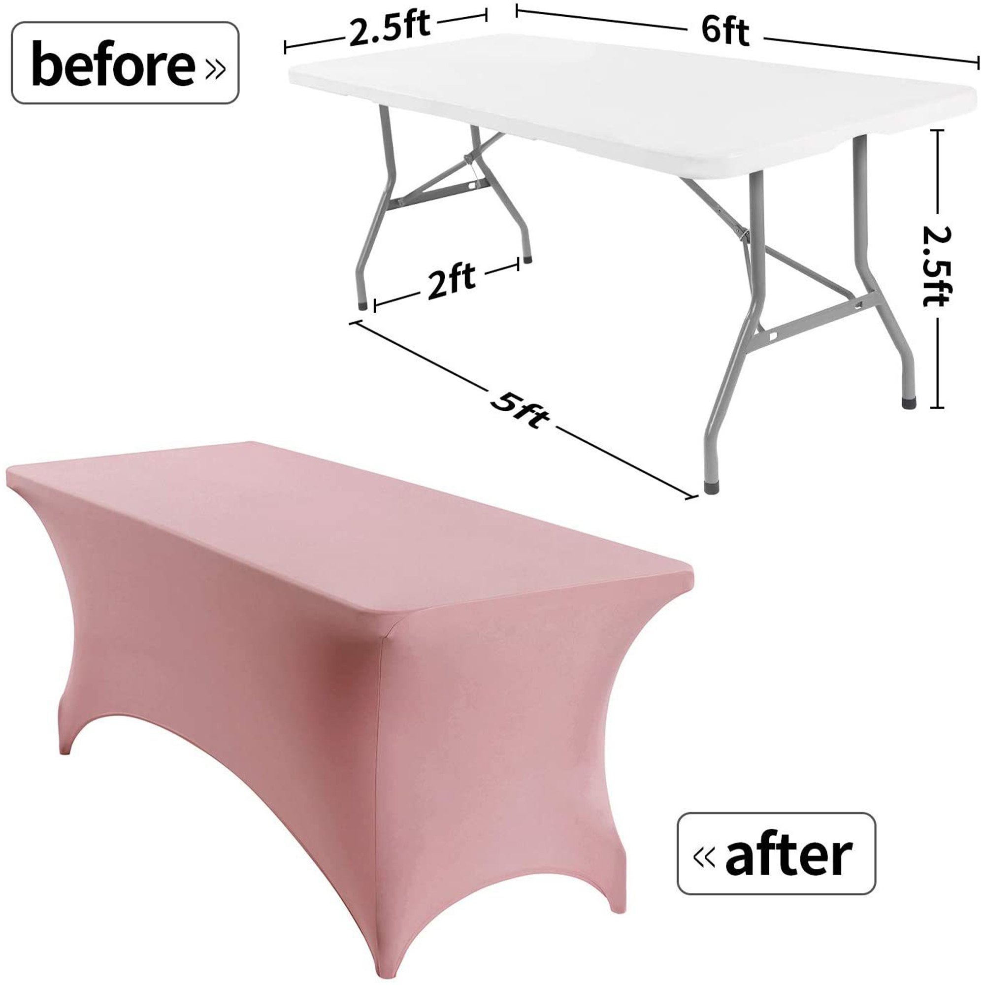 4FT Stretch Tablecloth for Rectangle Table 4