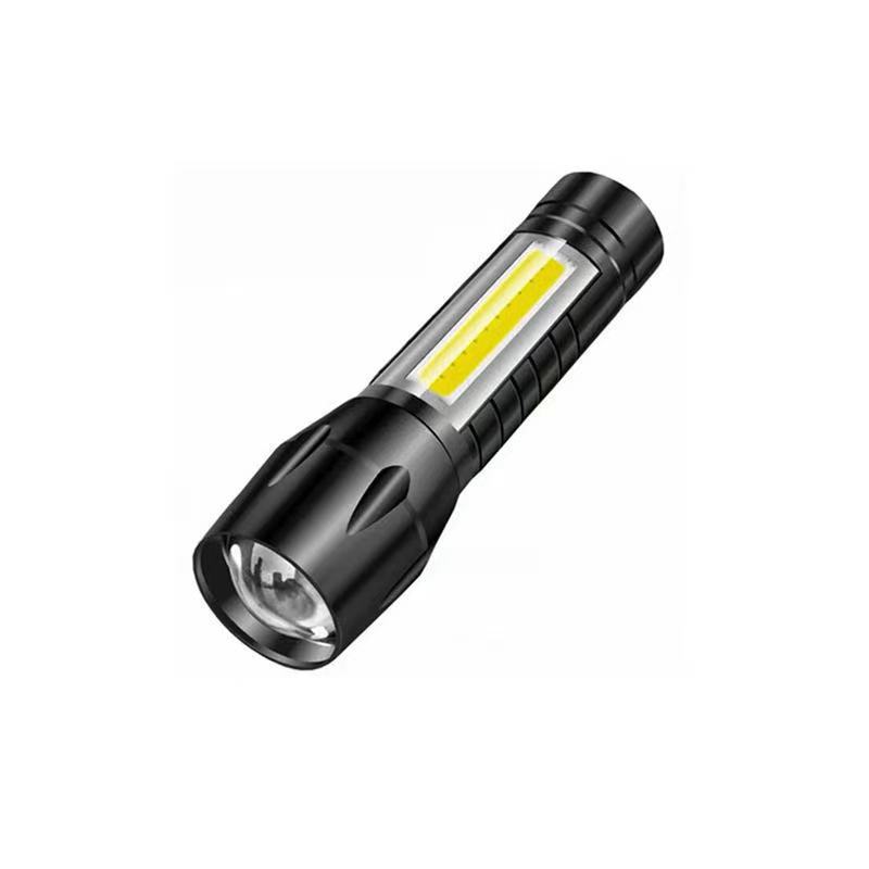 USB Rechargeable LED Flashlight w/COB Side Lights 23