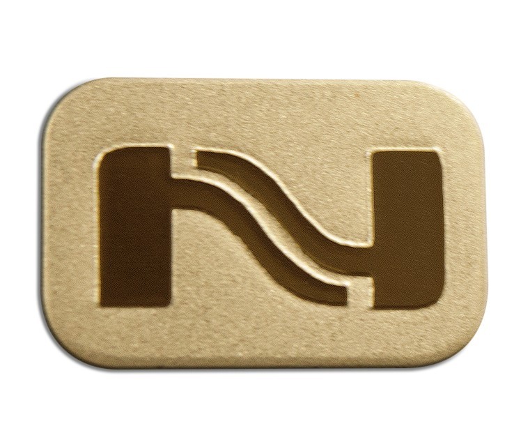 Rectangle 0.75" Polished Nickel Etched Lapel Pin - USA Made 2