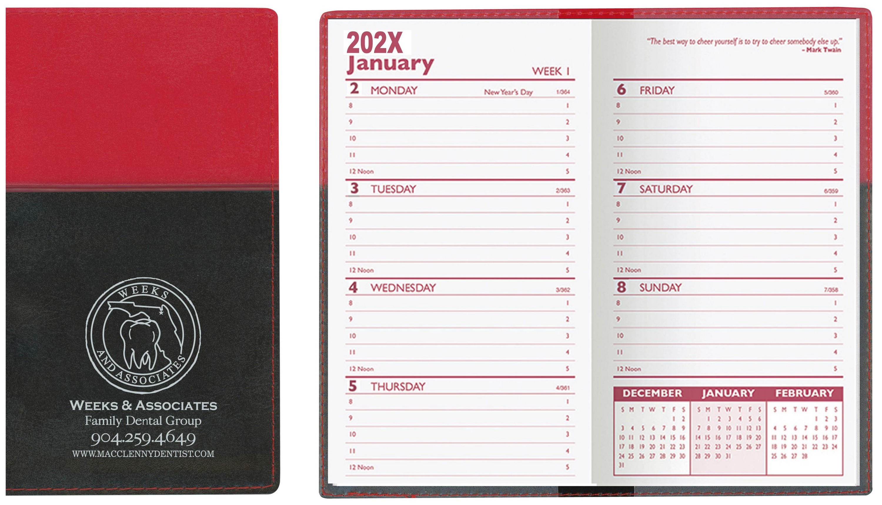 Soft Cover 2 Tone Vinyl France Series Weekly Planner w/o Map / 1 Color 3