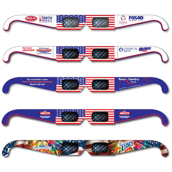 Fireworks Glasses - American Flag #1 - Custom Imprint 1