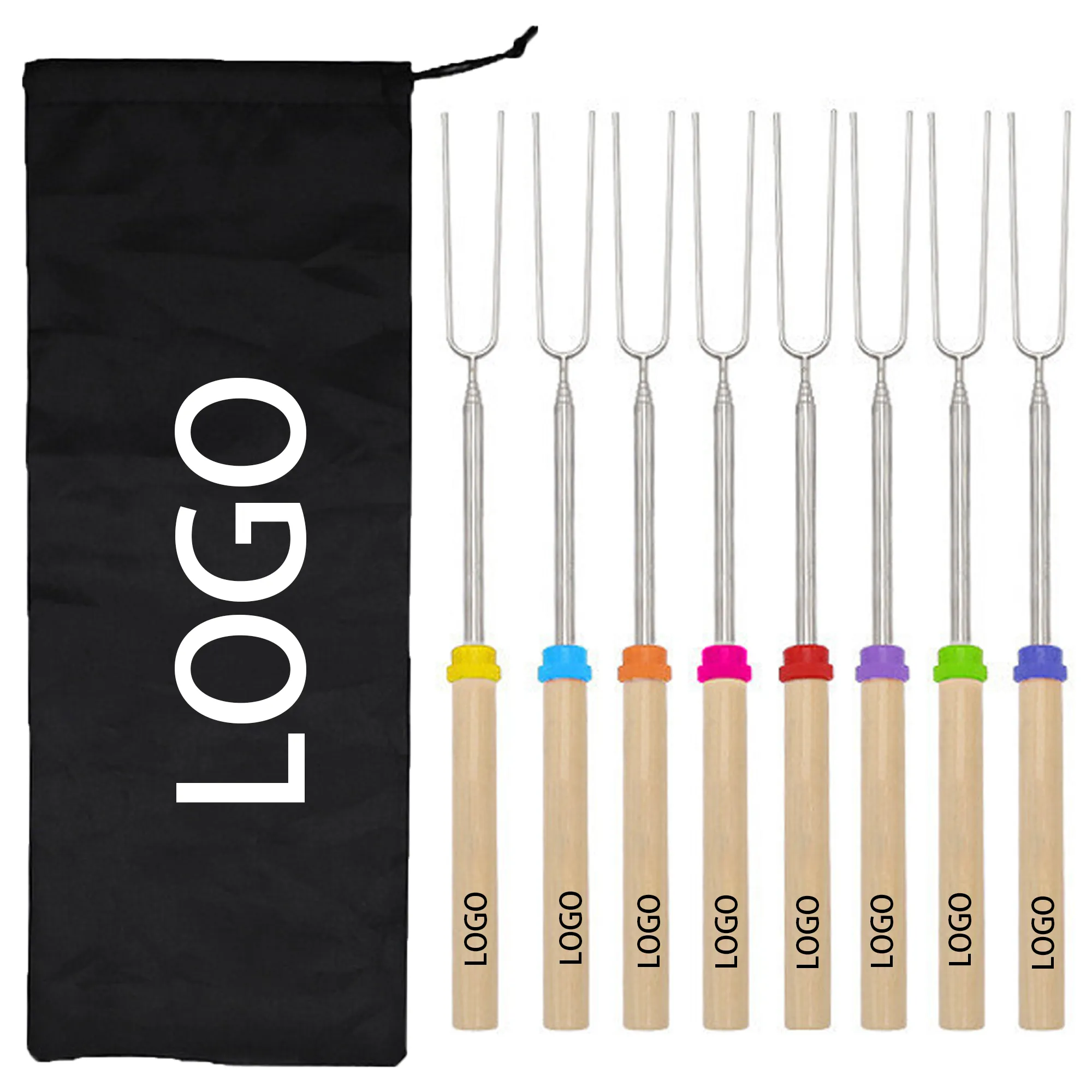 MOQ 50 Telescopic BBQ Skewers Set of 8 5