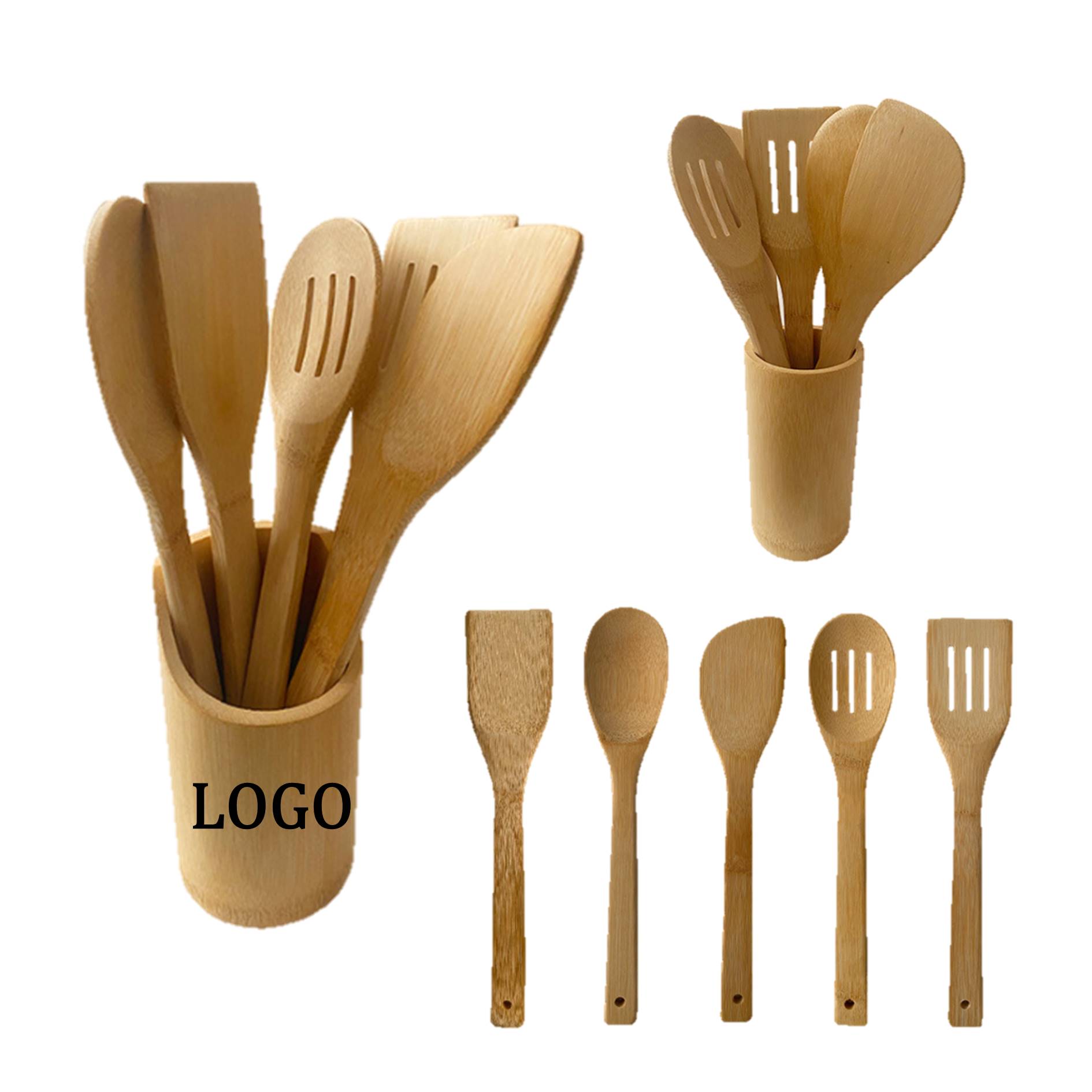 5 Pieces Kitchen Utensil Bamboo Spatula Set 2