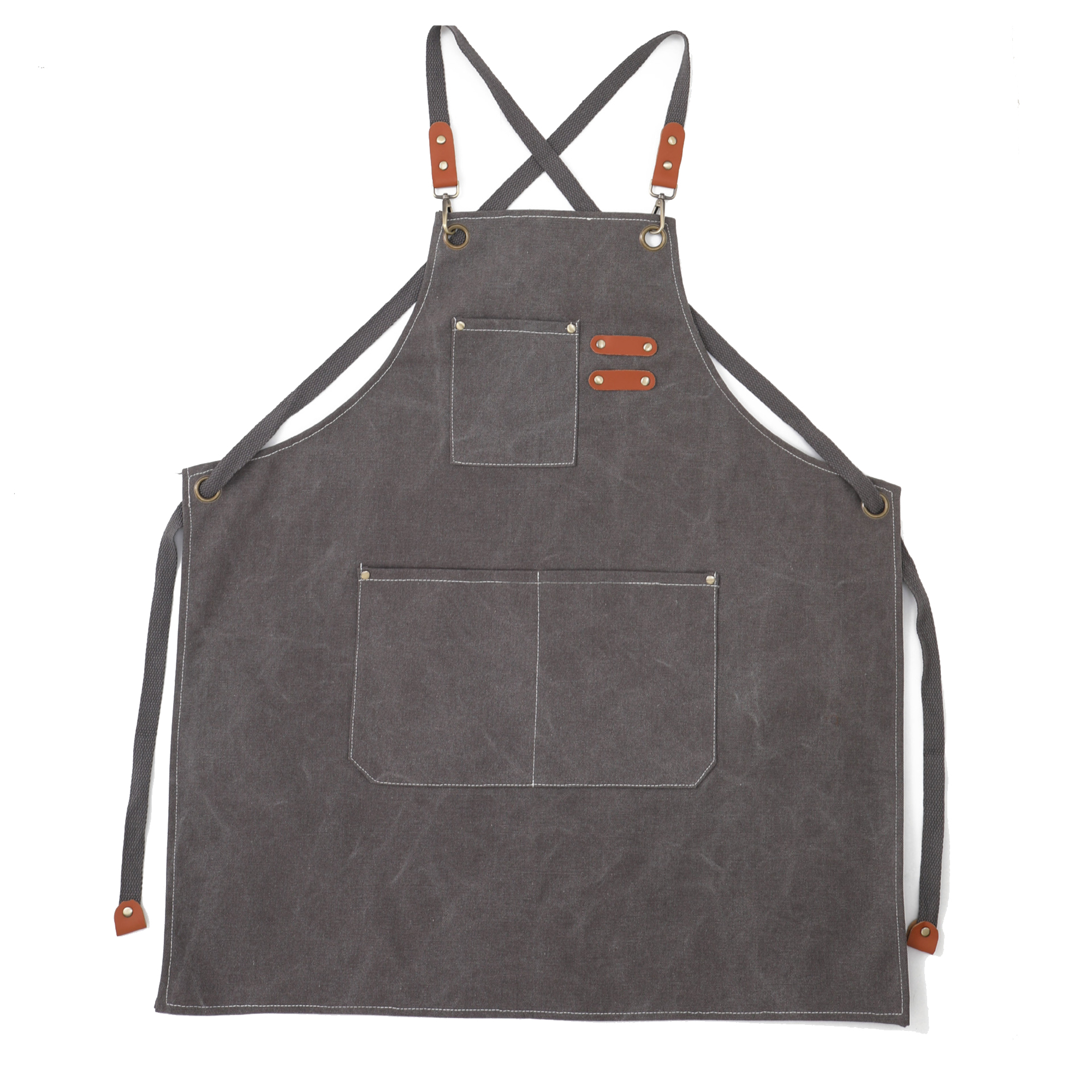 Heavy Duty Canvas Cross Back Apron With Pockets 4