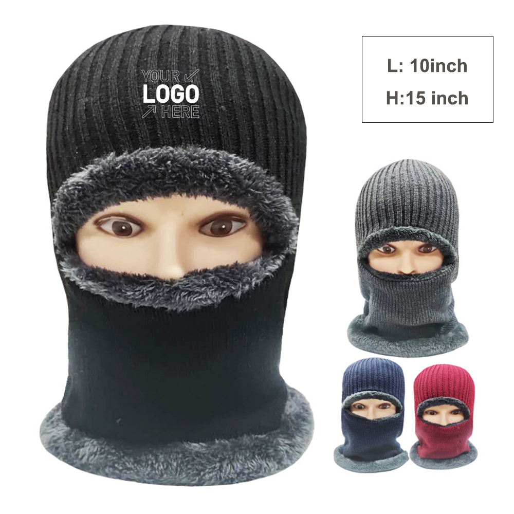 Winter warm all-in-one knitted hat