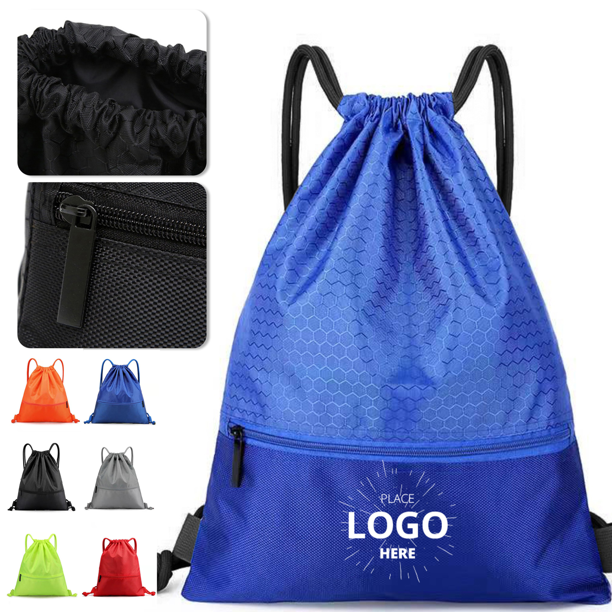 420D Polyester Sport Drawstring Backpack Bag 2