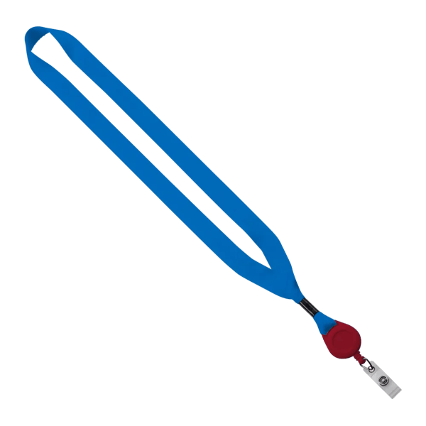 3/4" Polyester Lanyard with Metal Crimp & Retractable Badge Reel 325