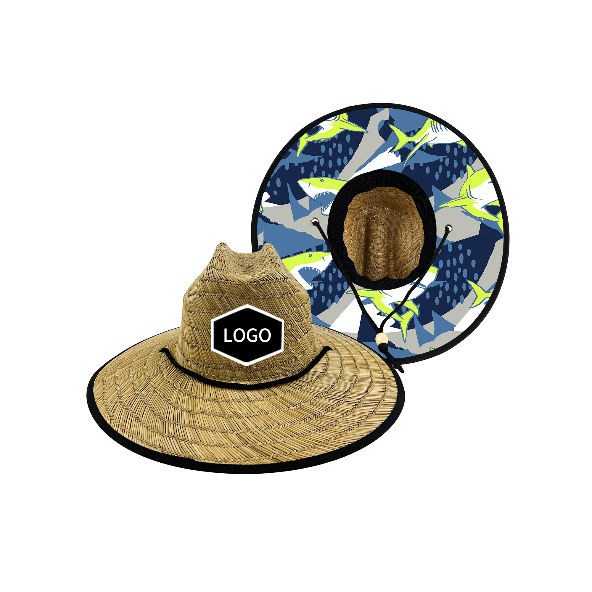 Lifeguard Sun Style Woven Grass Wide Brim 22" 4