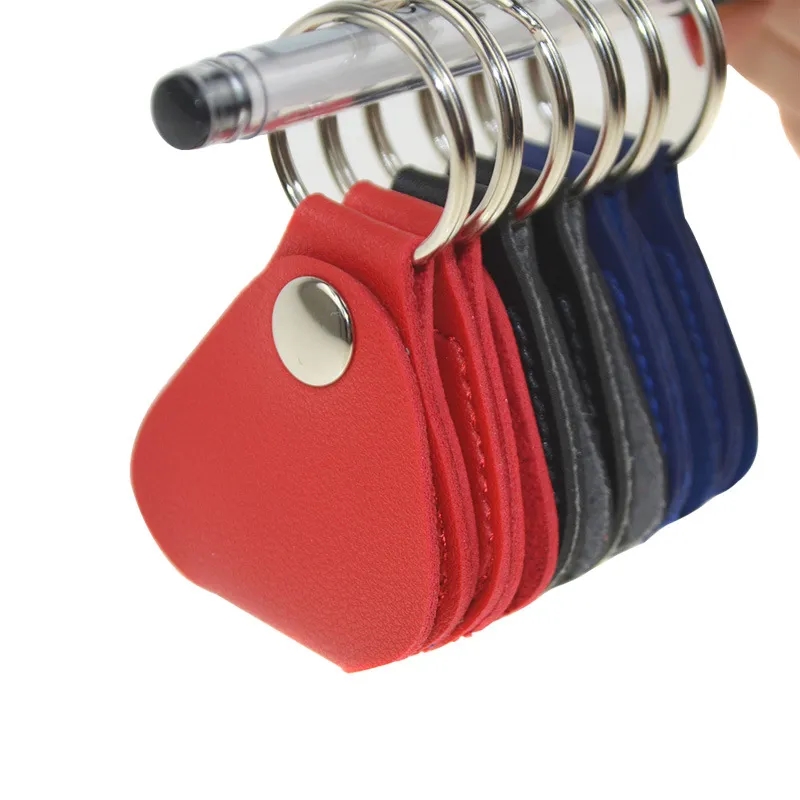 Triangle Leather Case Keychain for Guitar Pick 1