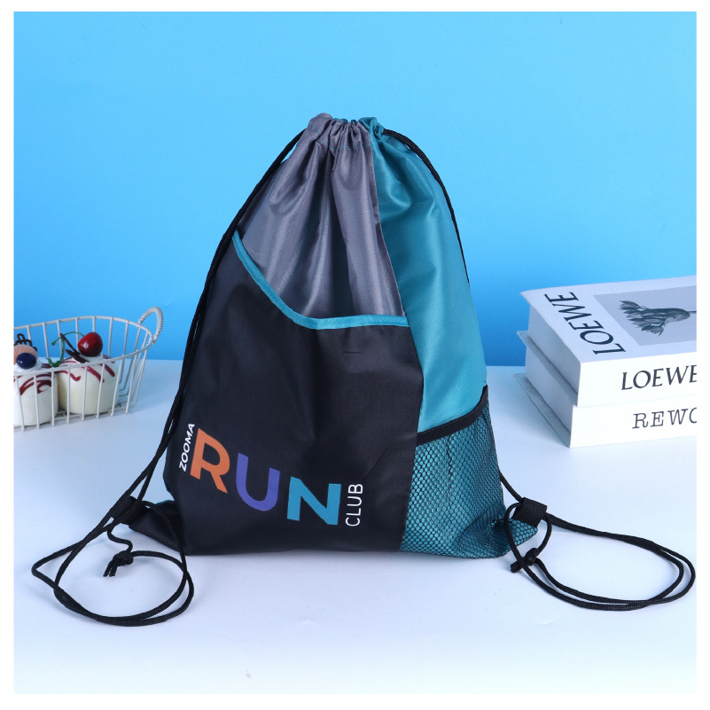 Marseille Nylon Drawstring Sport Pack With Front Pocket 4