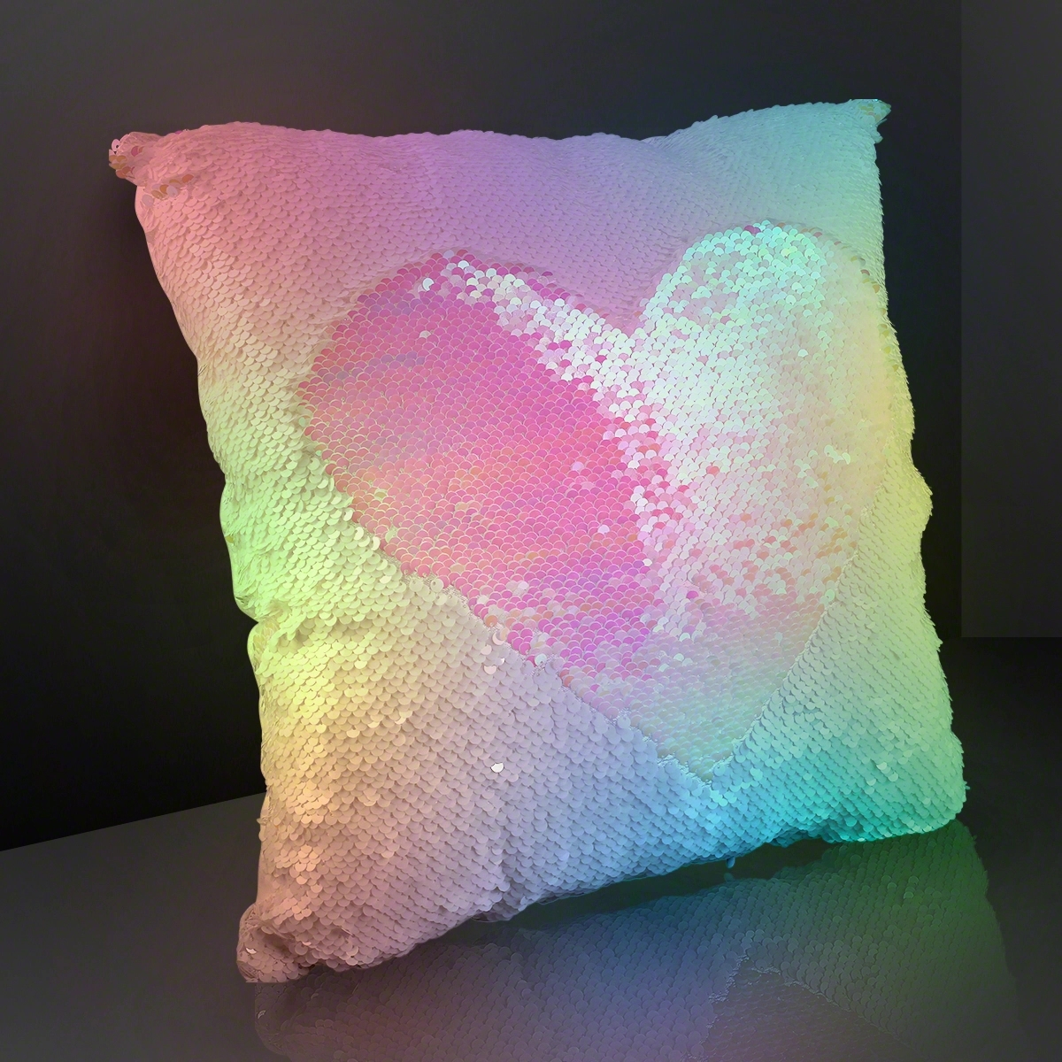 14" Luminous Light Up Flip Sequin Pillow 3