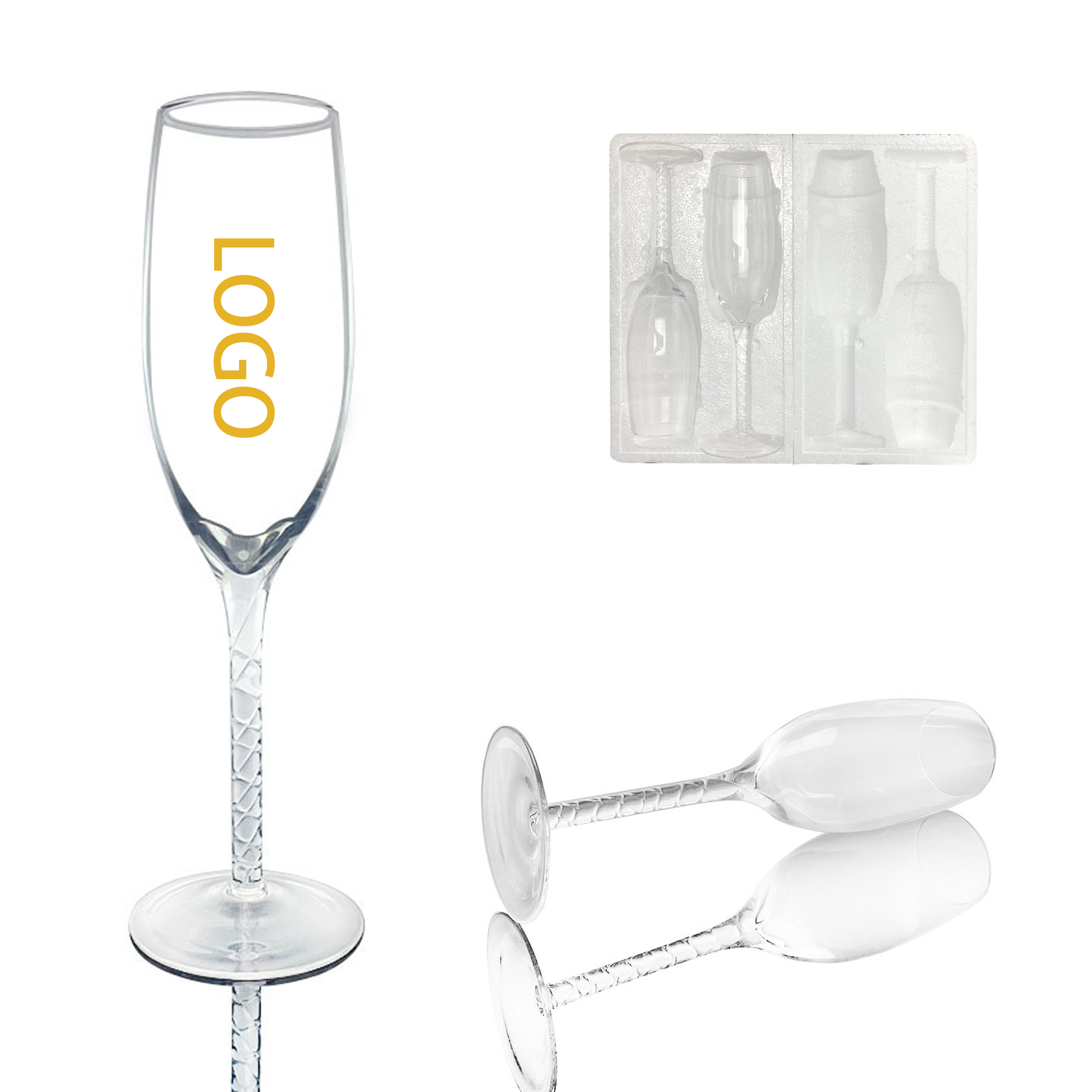 10oz Twisted Stem Wine Glass MOQ 100PCS