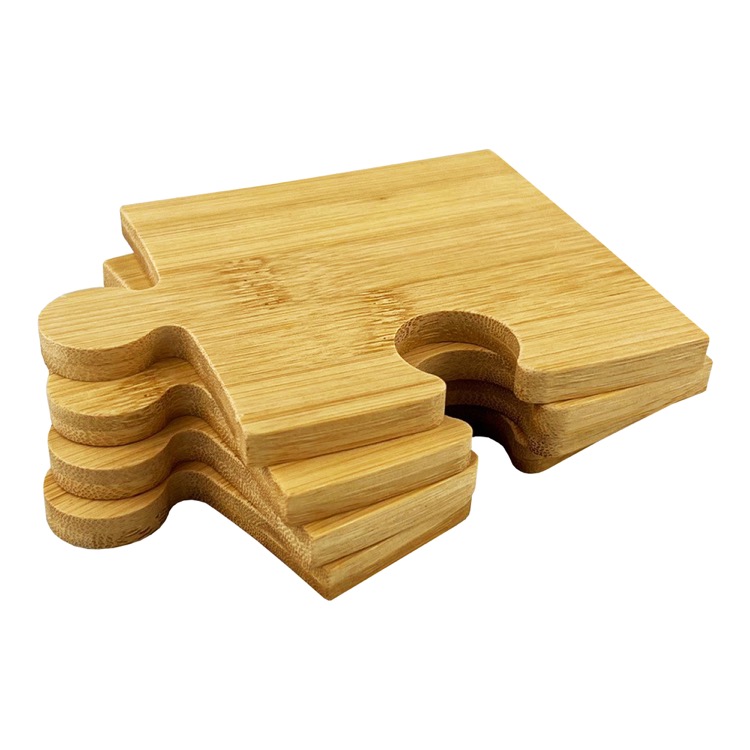 Puzzle Bamboo Coaster Set 3
