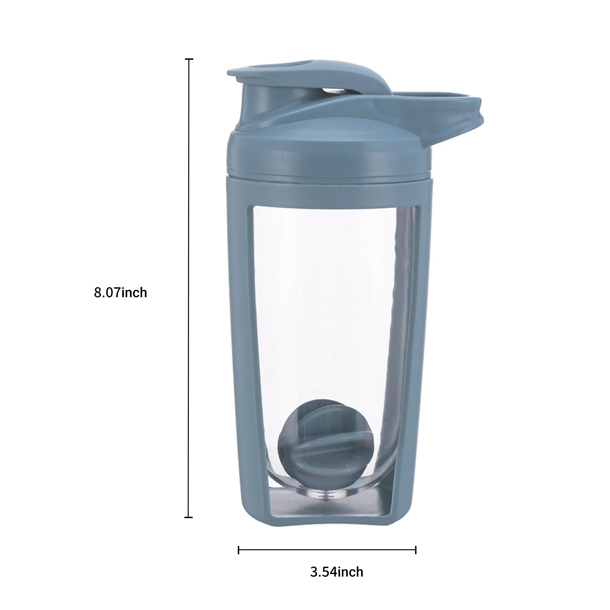Streamlined Shaker Bottle with Wide Mouth and Mixing Ball 6